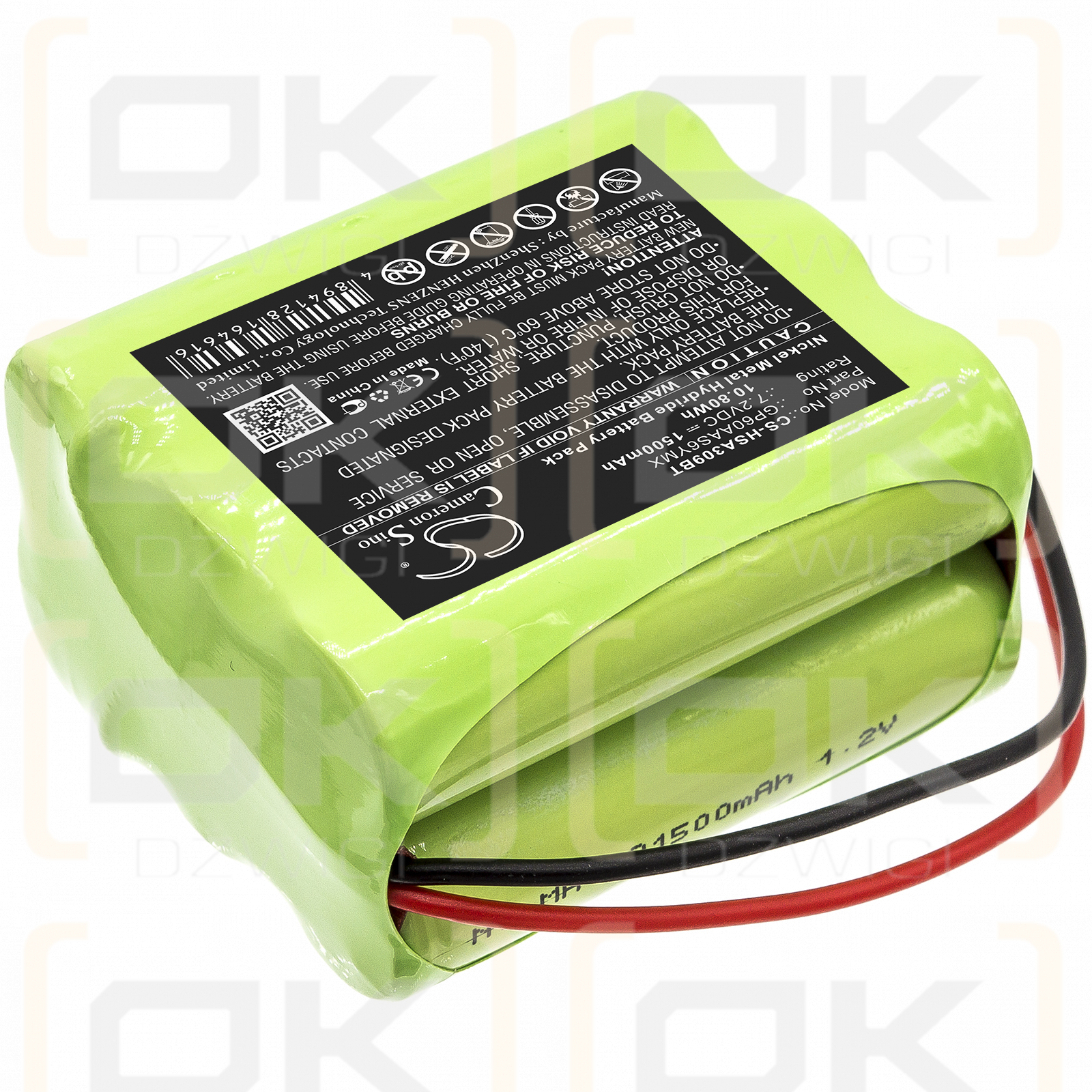 Panel de control de alarma de monitoreo del hogar Yale HSA3095 / GP60AAS6YMX 1500mAh Ni-MH 7.2V (Cameron Sino)