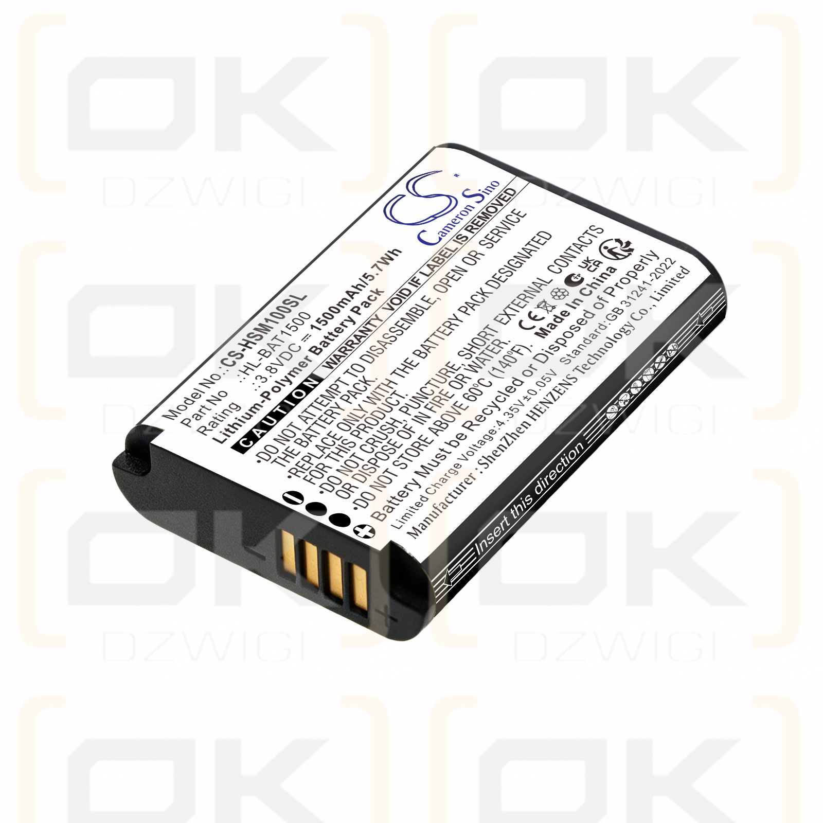 Bateria zamienna do Hollyland Solidcom M1 / HL-BAT1500 1500 mAh Li-Polymer 3.8 V (Cameron Sino)