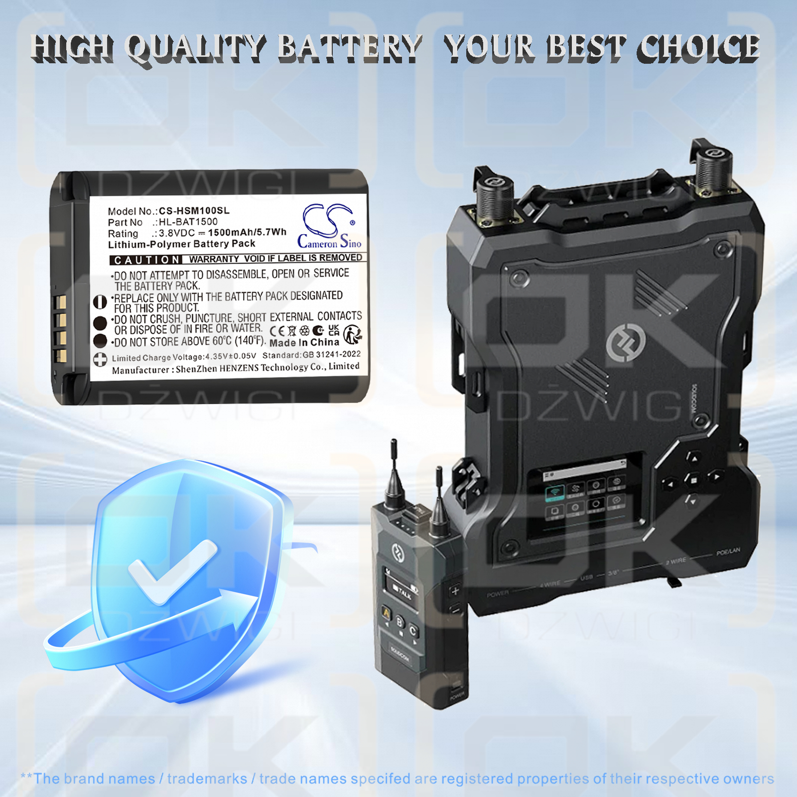 Hollyland Solidcom M1 / ​​HL-BAT1500 1500 mAh Li-Polymer 3,8 V (Cameron Sino)