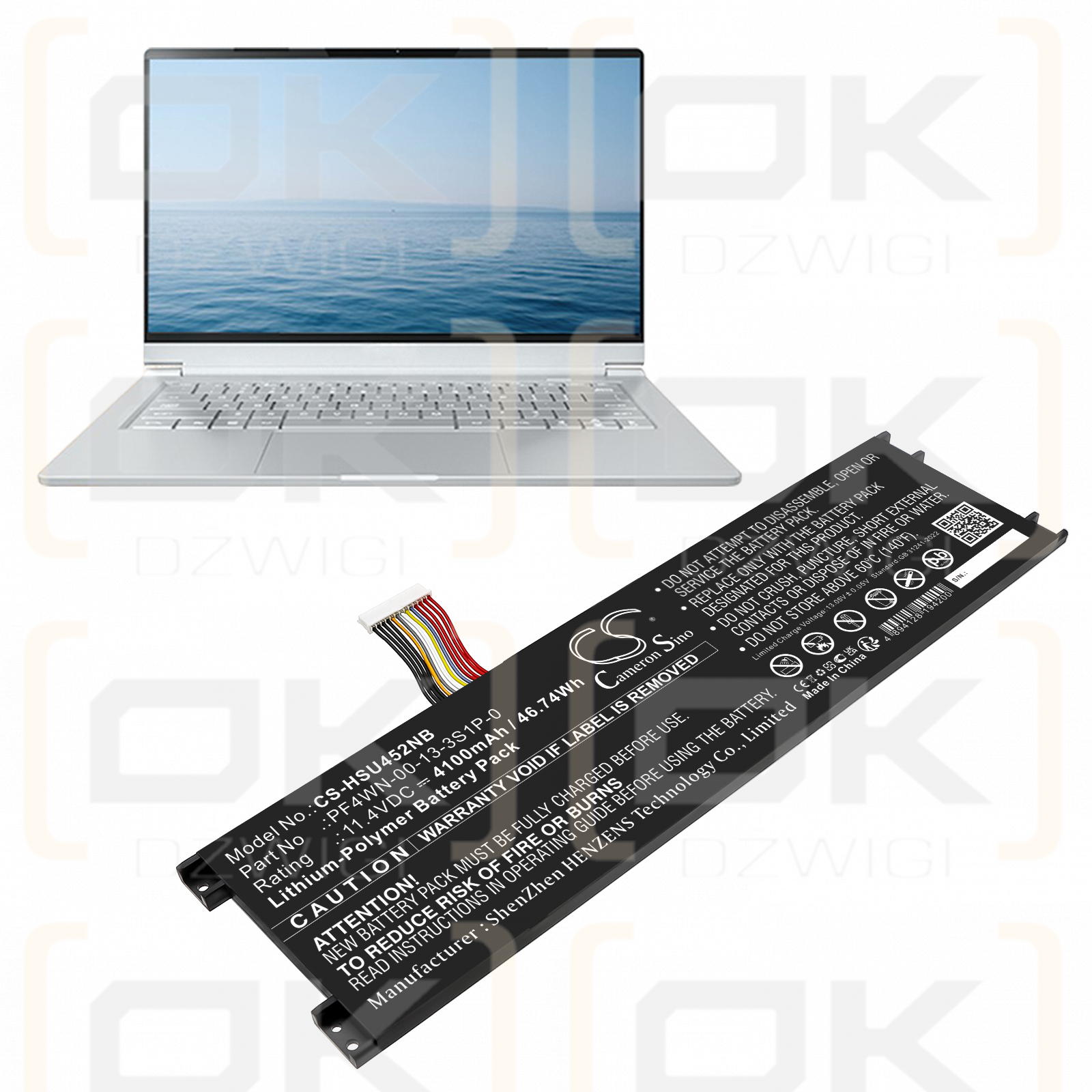 Maibenben S436 / PF4WN-00-17-3S1P-0 4100 mAh Li-Polymer 11,4 V (Cameron Sino)