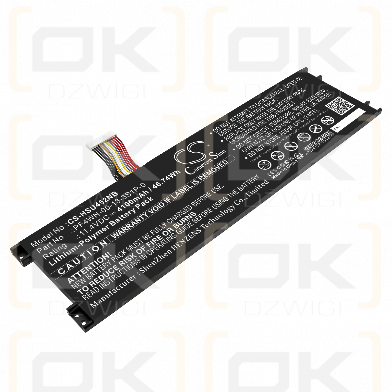 Maibenben S436 / PF4WN-00-17-3S1P-0 4100 mAh Li-Polymer 11,4 V (Cameron Sino)