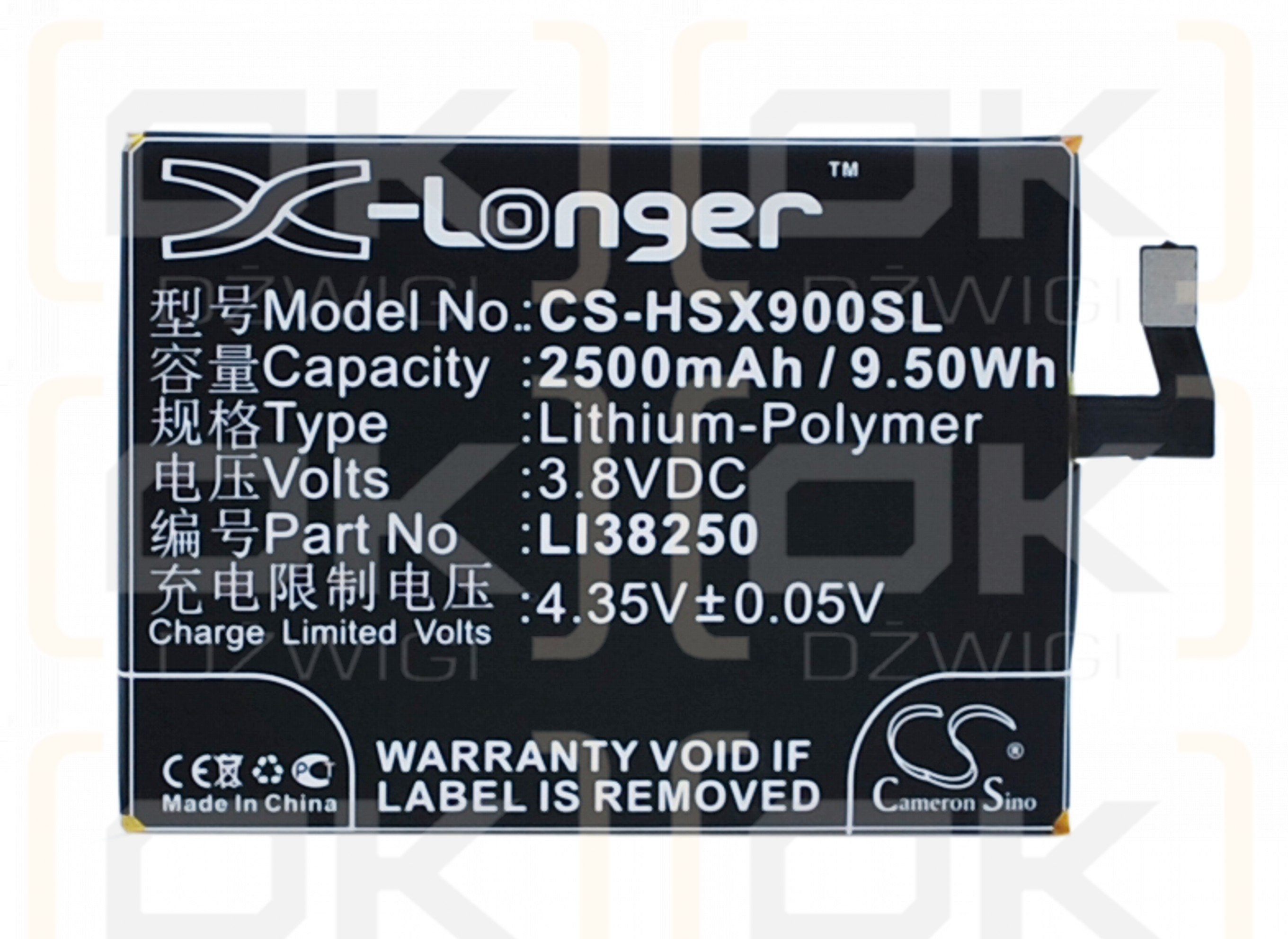 Hisense HS-X5T / LI38250 2500mAh Li-Polímero 3.8V (Cameron Sino)