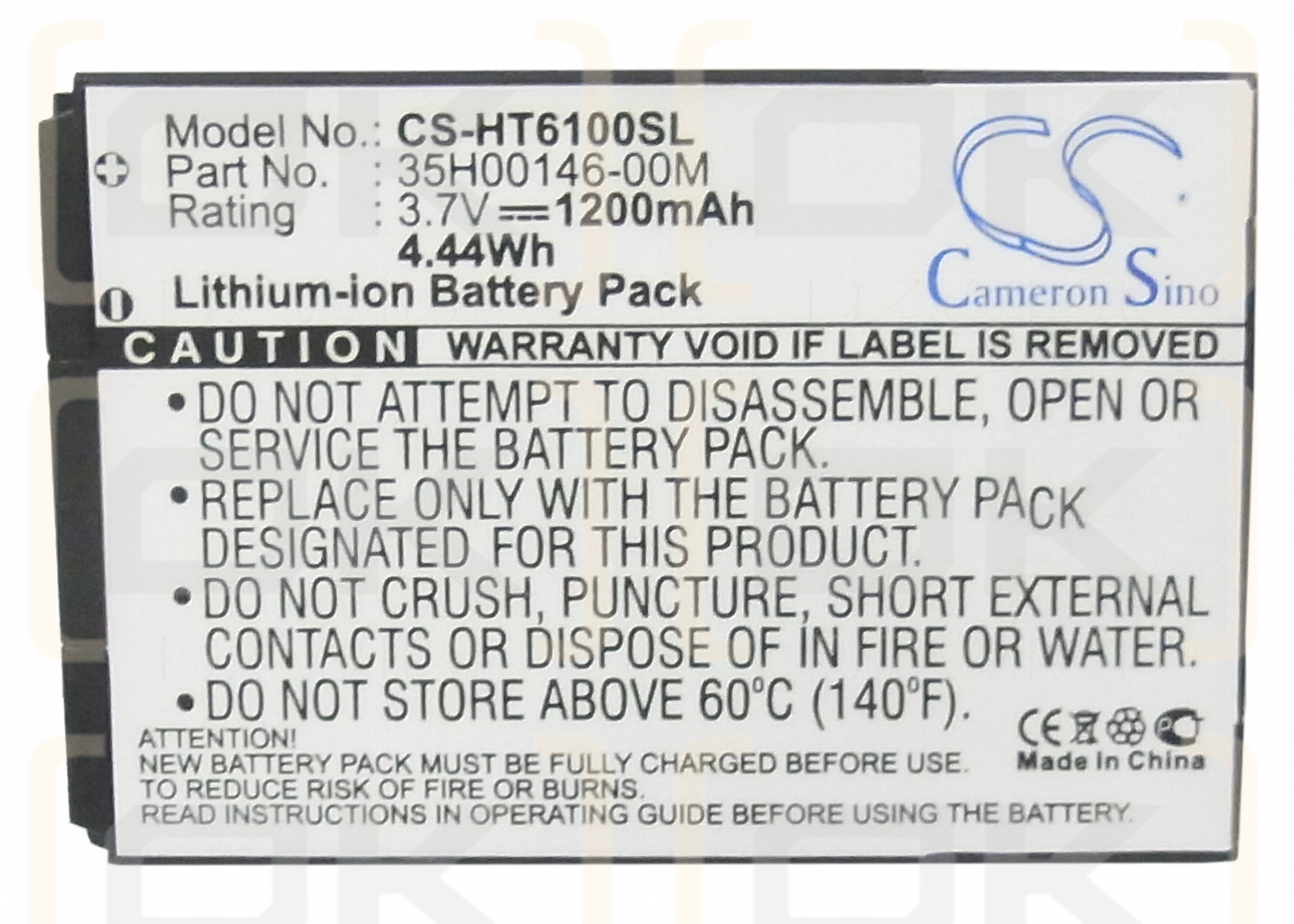 HTC PG06100 / 35H00146-00M 1200mAh Li-ion 3.7V (Cameron Sino)