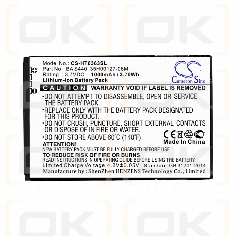 Google G6 / BA S440 1000 mAh Li-Ion 3,7 V (Cameron Sino)