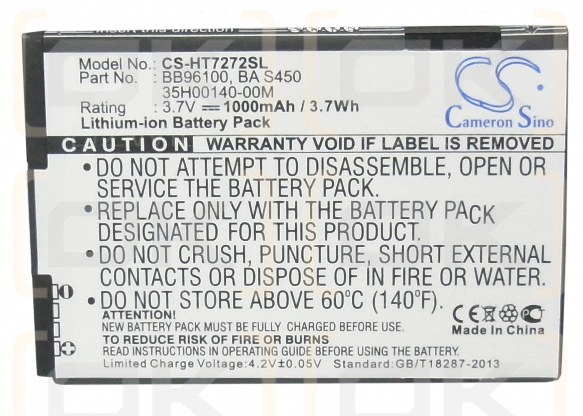 T-Mobile G2 / BA S450 1000mAh Li-ion 3.7V (Cameron Sino)