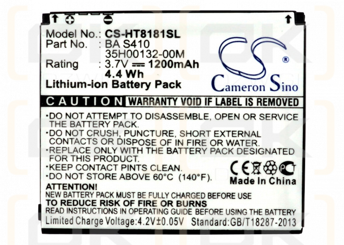 Сменный аккумулятор для Google G7 / BA S410 1200 мАч Li-ion 3,7 В (Cameron Sino)