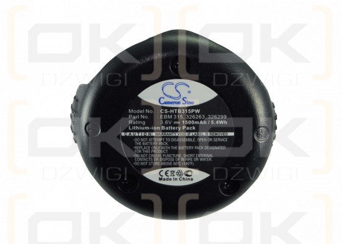 Hitachi NT65GSP9 / EBM 315 1500 mAh Li-Ion 3,6 V (Cameron Sino)