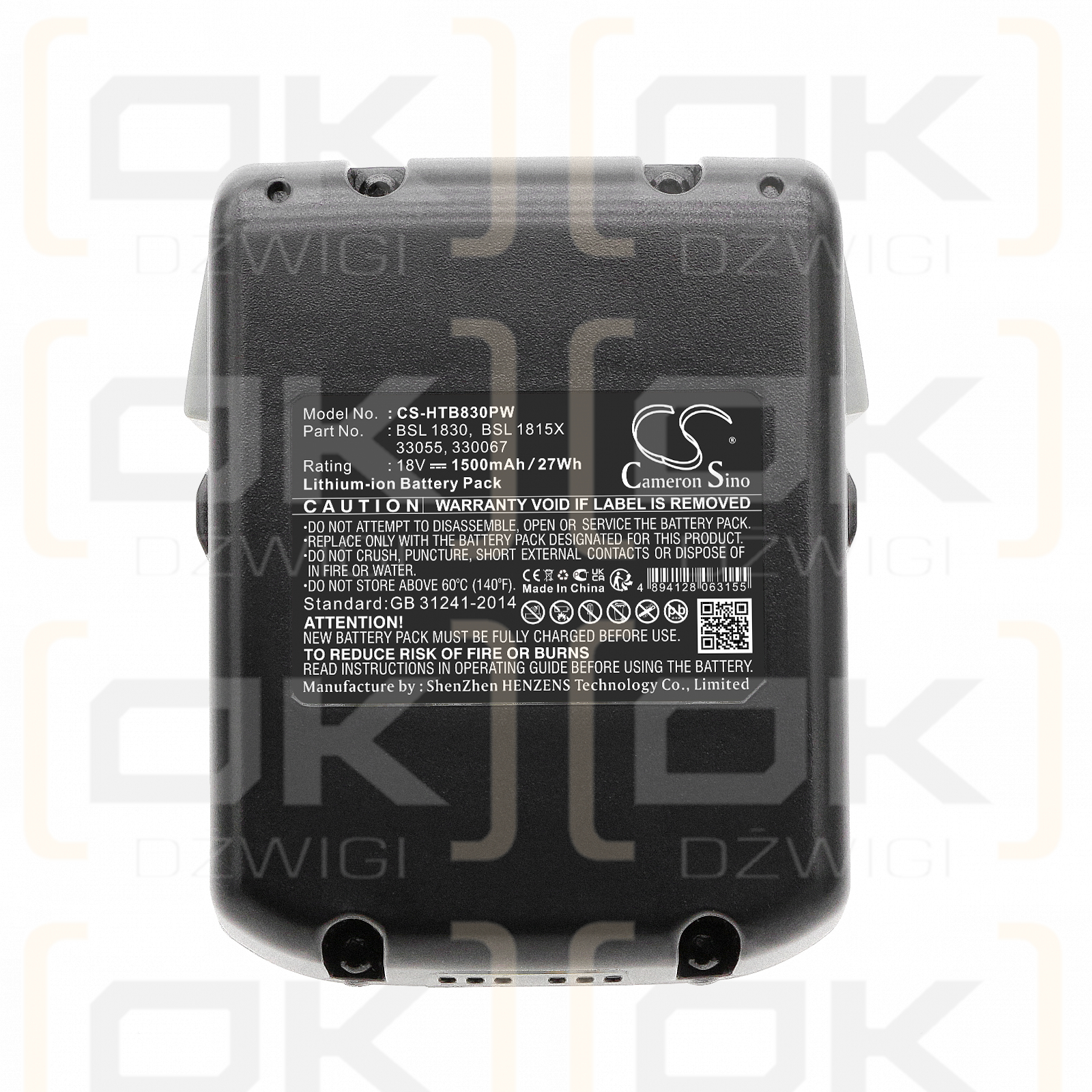 Hitachi WH18DBDL / BSL 1830 1500mAh Li-ion 18.0V (Cameron Sino)