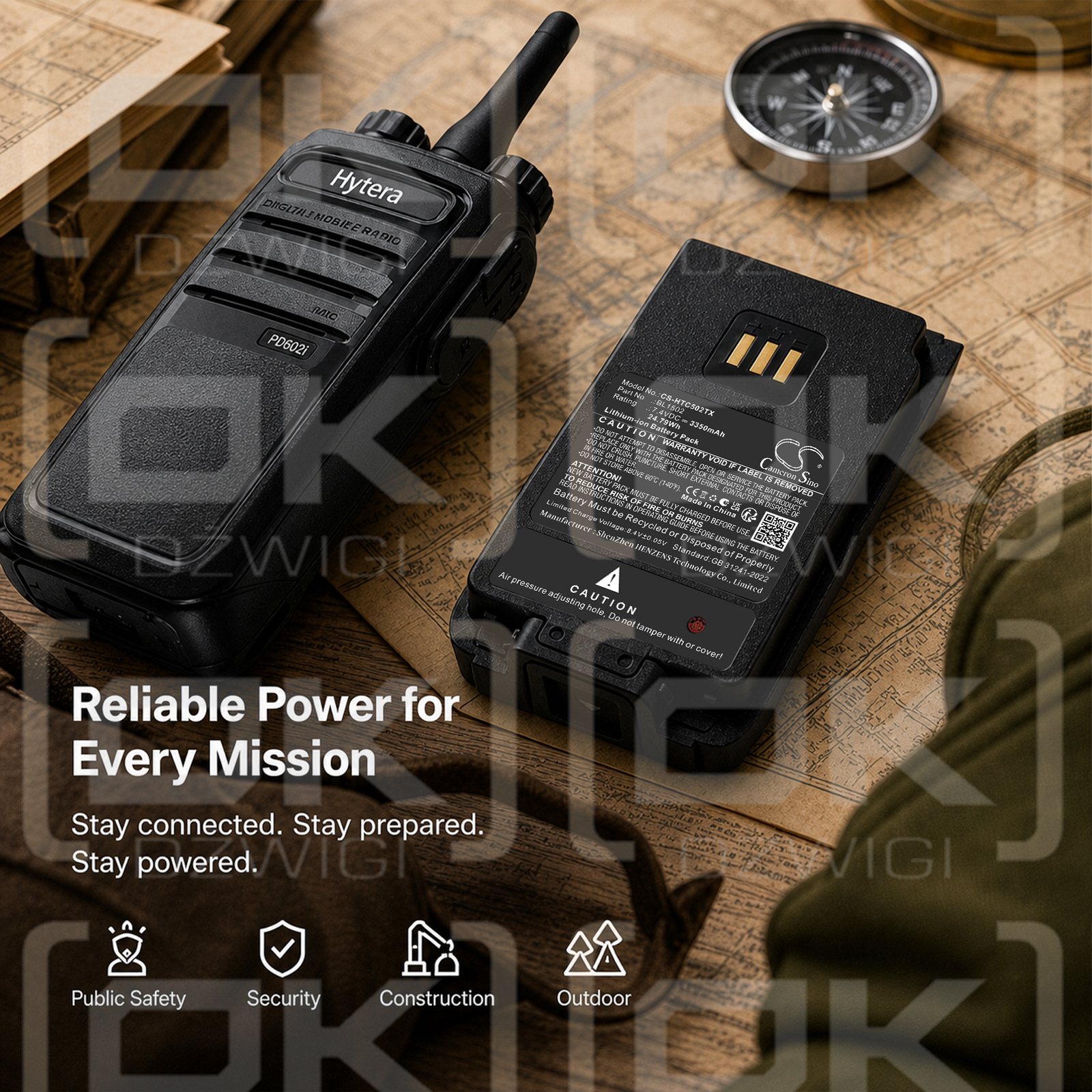 Сменный аккумулятор для HYT PD688 / BL1502 3350 мАч Li-ion 7,4 В (Cameron Sino)