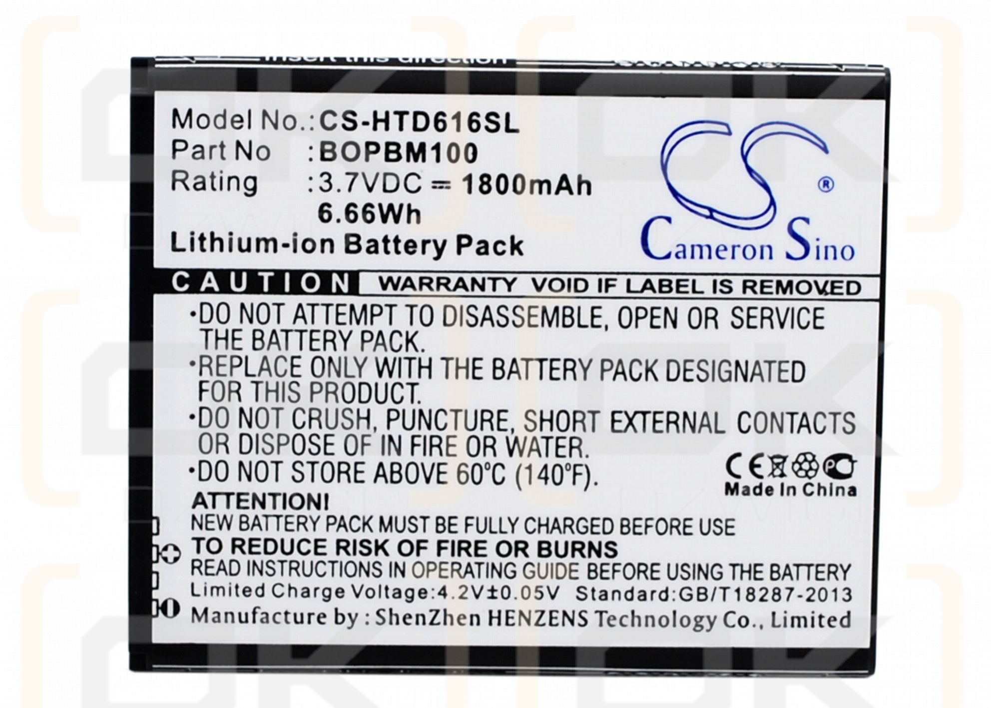 HTC D616d / BOPBM100 1800 mAh Li-Ion 3,7 V (Cameron Sino)