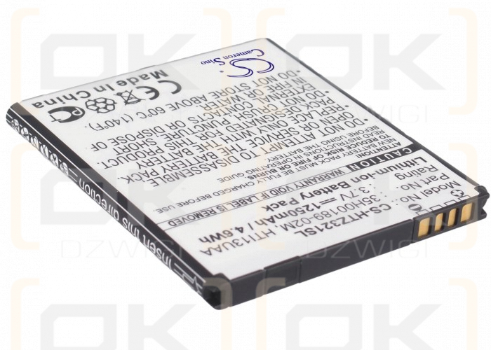 Replacement Battery for HTC PK07110 / 35H00189-02M 1250mAh Li-ion 3.7V (Cameron Sino)
