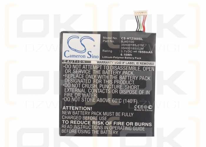 HTC Z520e / BJ40100 1650 mAh Li-Polymer 3,7 V (Cameron Sino)