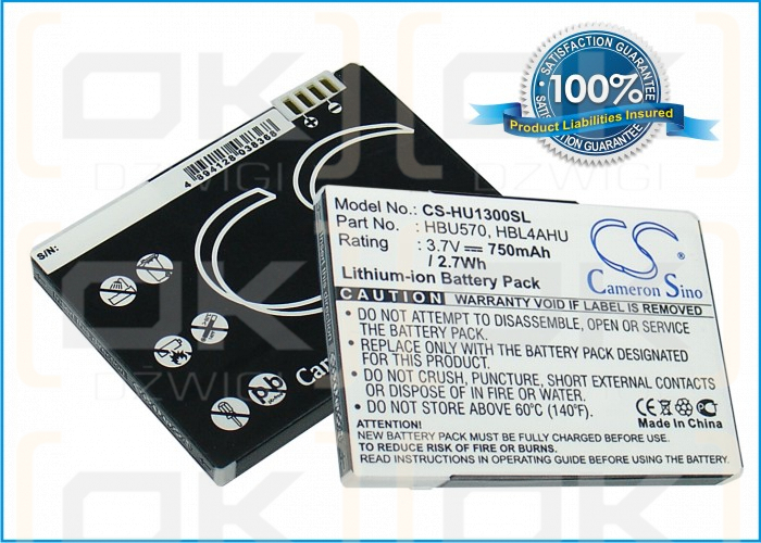 Ersatzakku für Vodafone VF725 / HBU570 750 mAh Li-Ion 3,7 V (Cameron Sino)