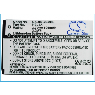 Replacement Battery for Huawei C2610 / HBL3A 600mAh Li-ion 3.7V (Cameron Sino)