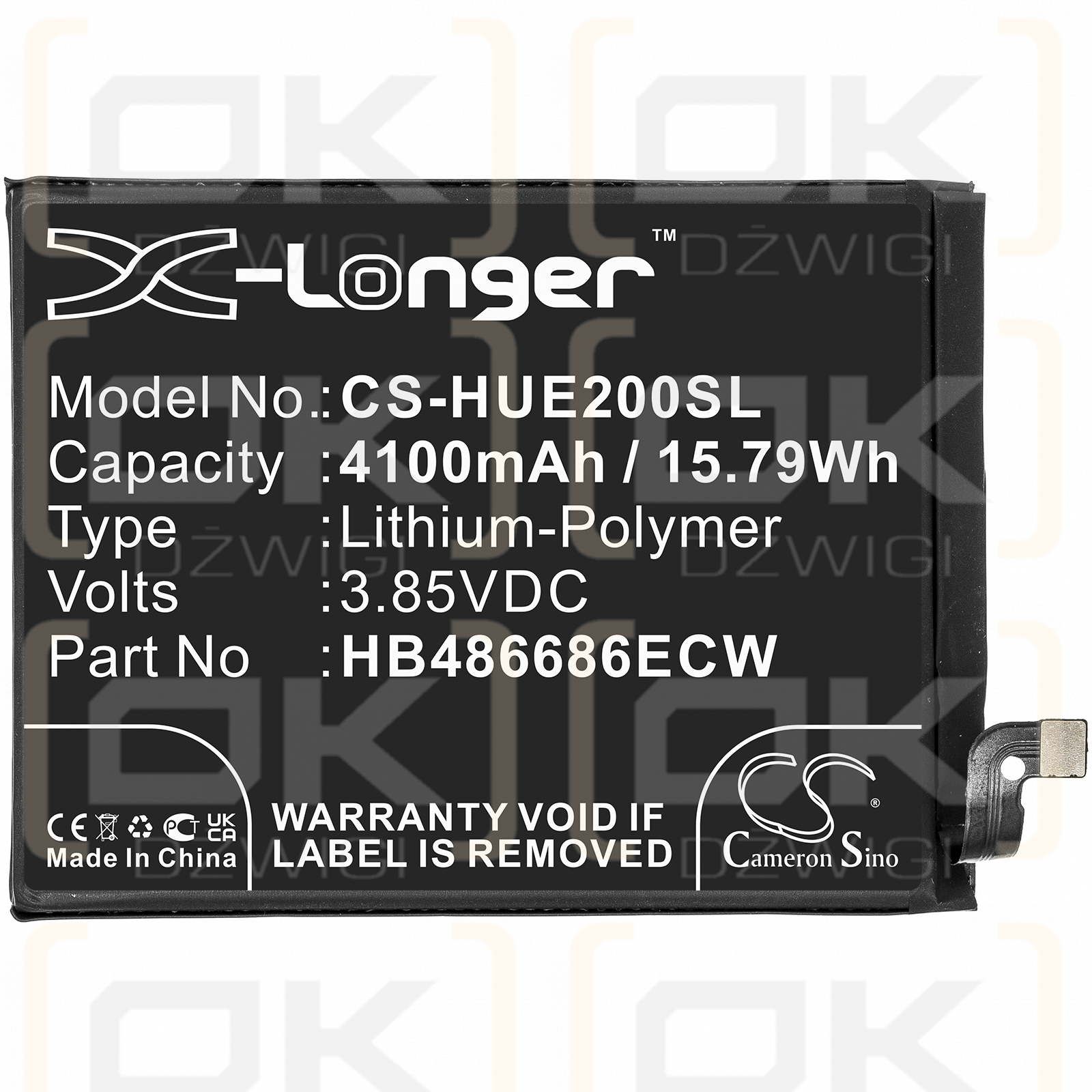 Huawei FRL-LX3 / HB486686ECW 4100 mAh Li-Polymer 3,85 V (Cameron Sino)