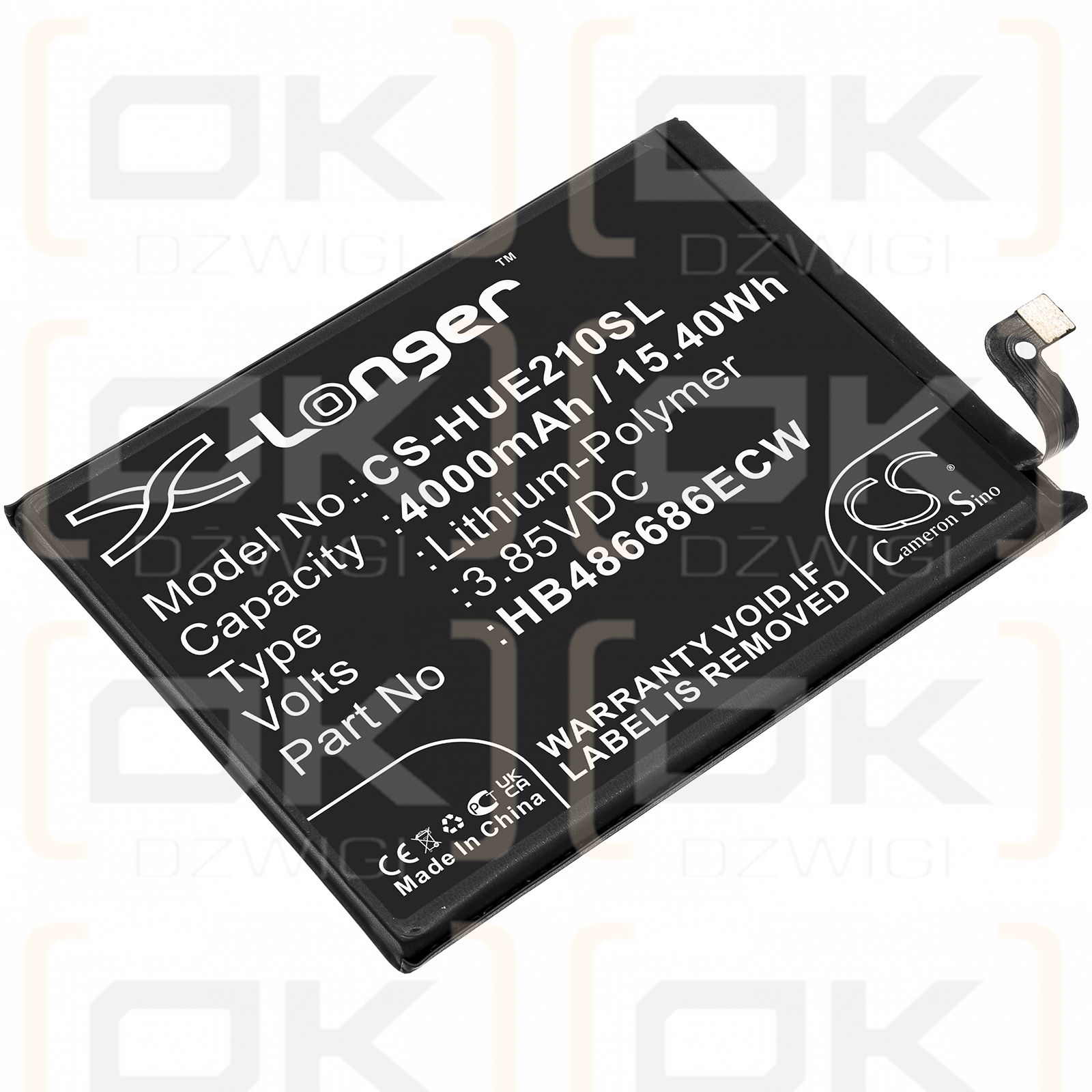 Huawei FRL-LX3 / HB486686ECW 4000 mAh Li-Polymer 3,85 V (Cameron Sino)