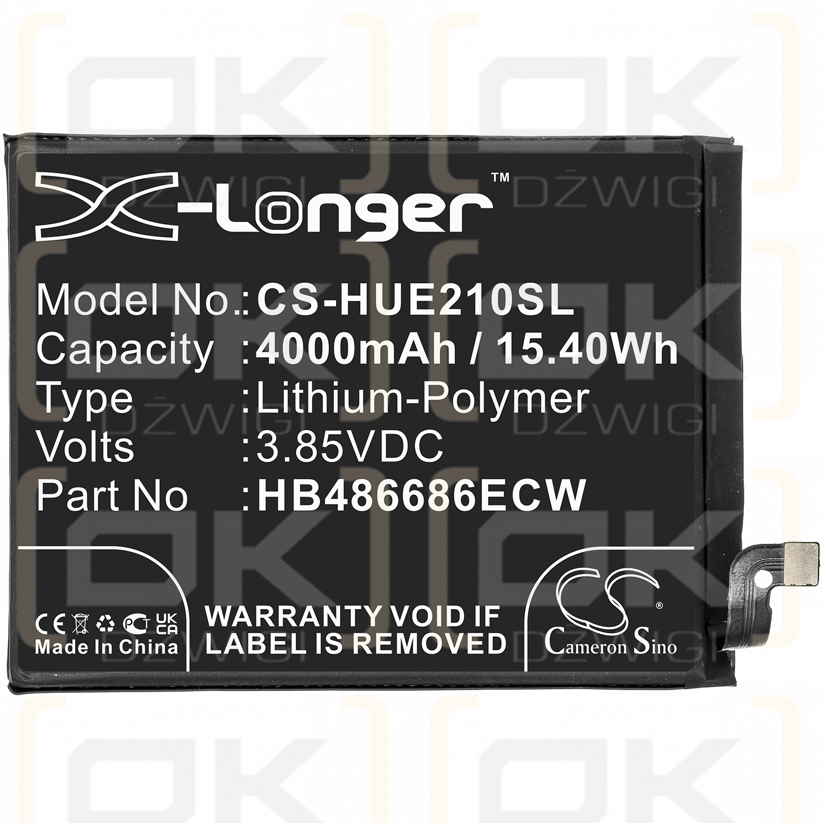 Huawei FRL-LX3 / HB486686ECW 4000mAh Li-Polymer 3.85V (Cameron Sino)