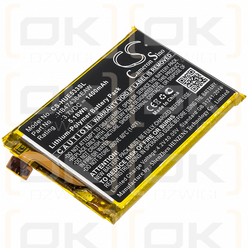 Huawei E5338-BK / HB474364EAW 1400 mAh Li-Polymer 3,7 V (Cameron Sino)