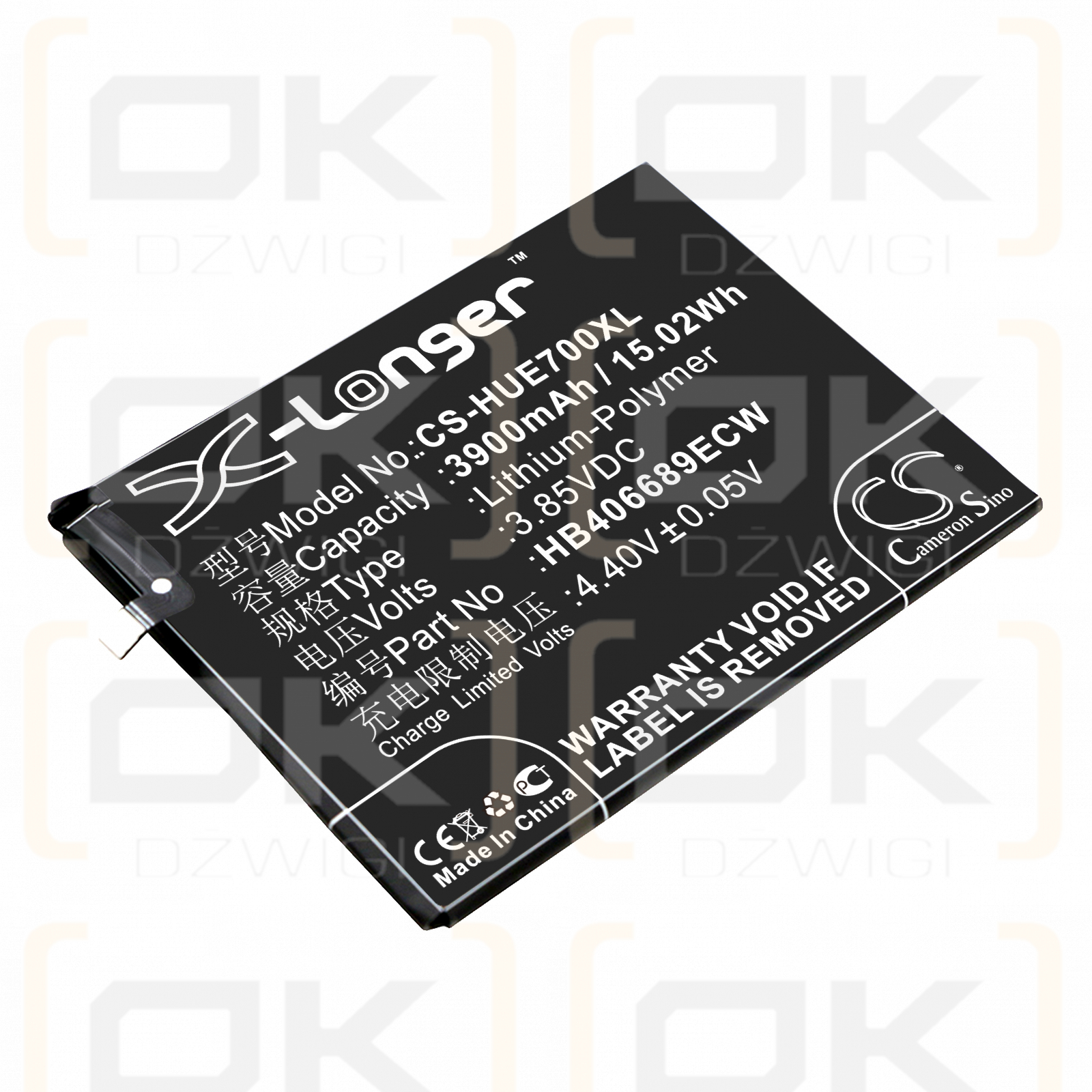 Huawei JKM-L23 / HB406689ECW 3900mAh Li-Polymer 3.85V (Cameron Sino)