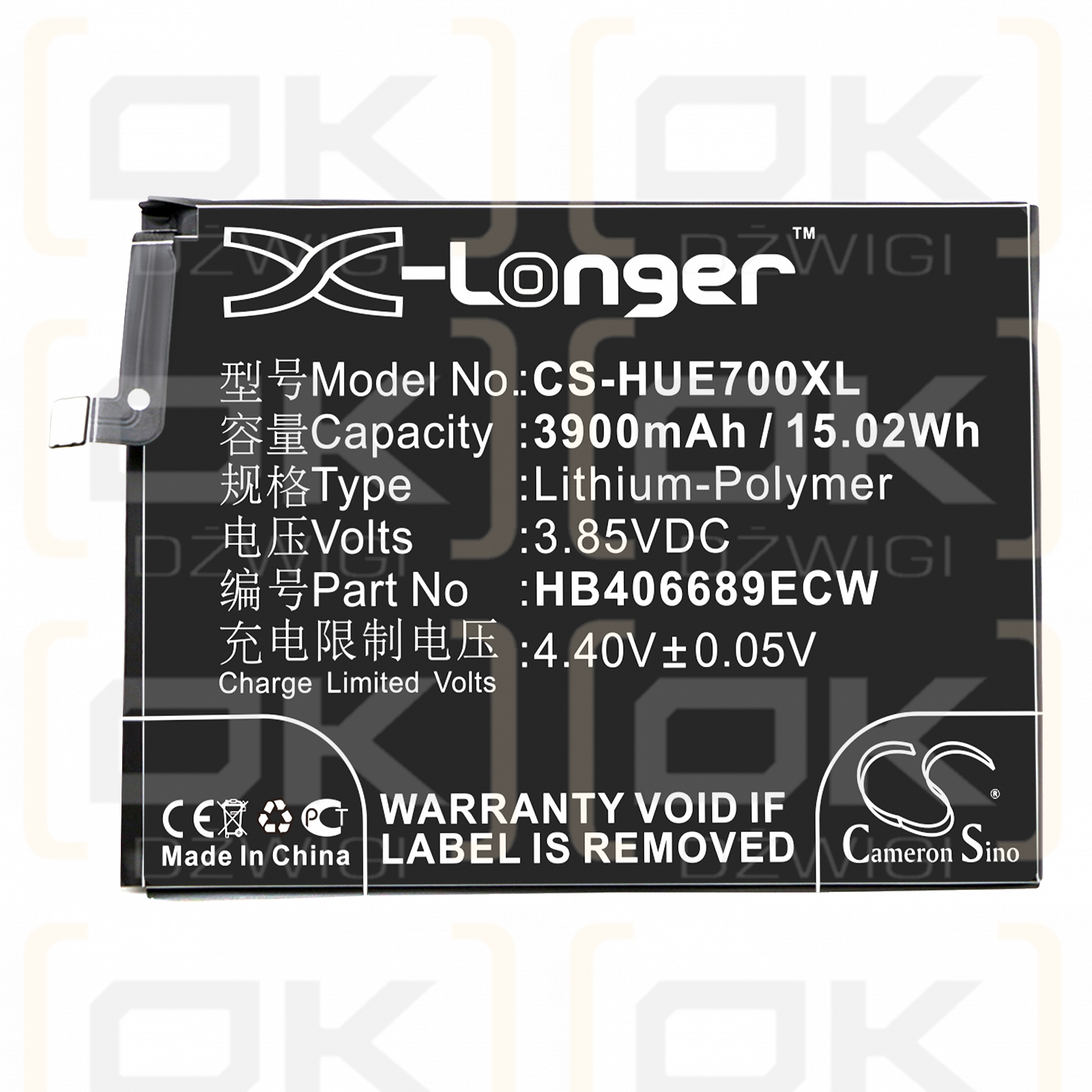 Huawei JKM-L23 / HB406689ECW 3900mAh Li-Polymer 3.85V (Cameron Sino)