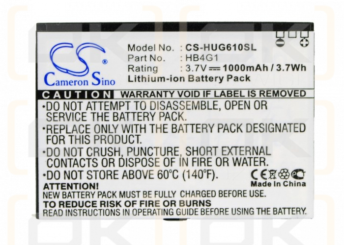 Huawei Para Claro / HB4G1 1000mAh Li-ion 3.7V (Cameron Sino)