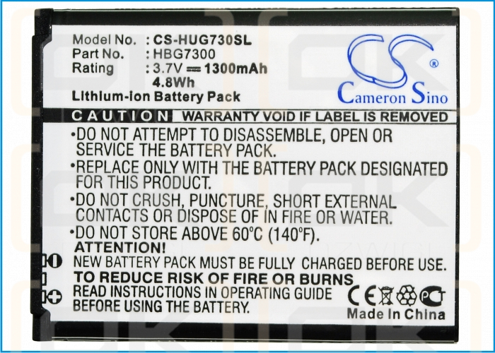 T-Mobile Energy / HBG7300 1300mAh Li-ion 3.7V (Cameron Sino)