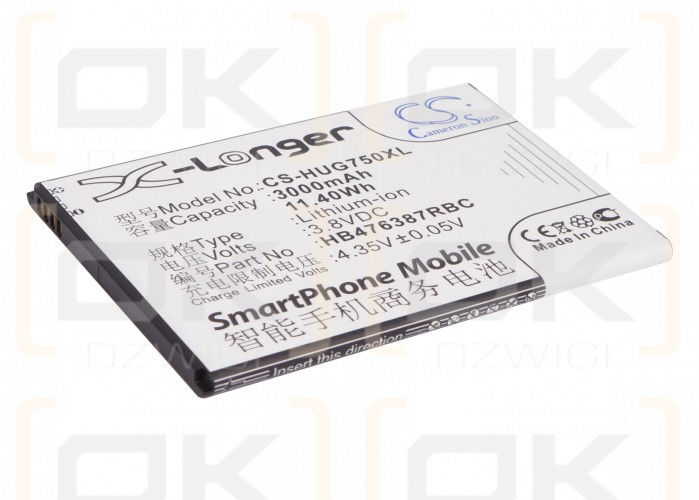 Huawei Ascend G750-T20 / HB476387RBC 3000mAh Li-ion 3.8V (Cameron Sino)