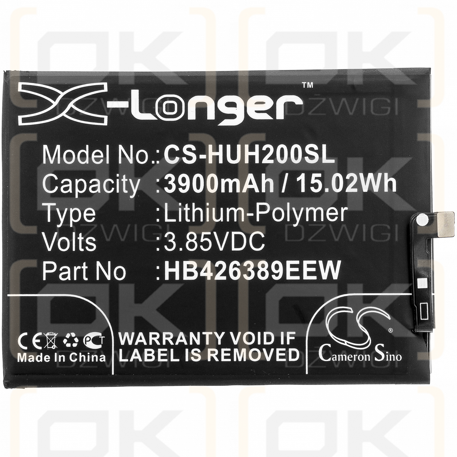 Huawei LRA-AL00 / HB426389EEW 3900mAh Li-Polymer 3.85V (Cameron Sino)