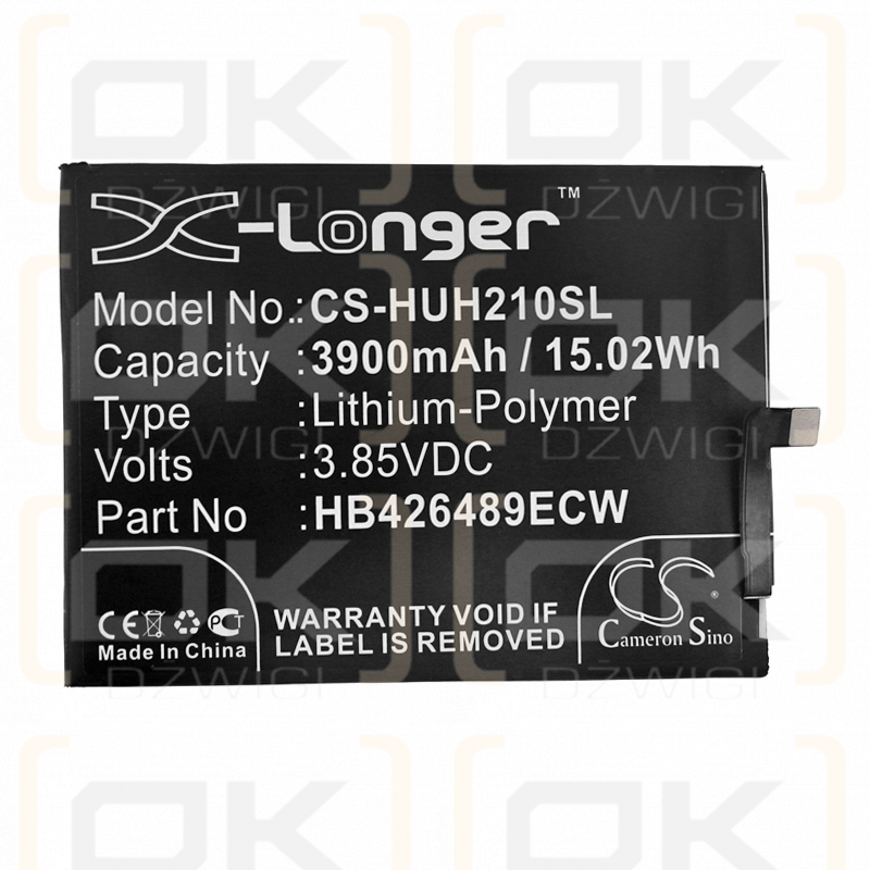 Huawei AQM-TL00 / HB426489ECW 3900 mAh Li-Polymer 3,85 V (Cameron Sino)