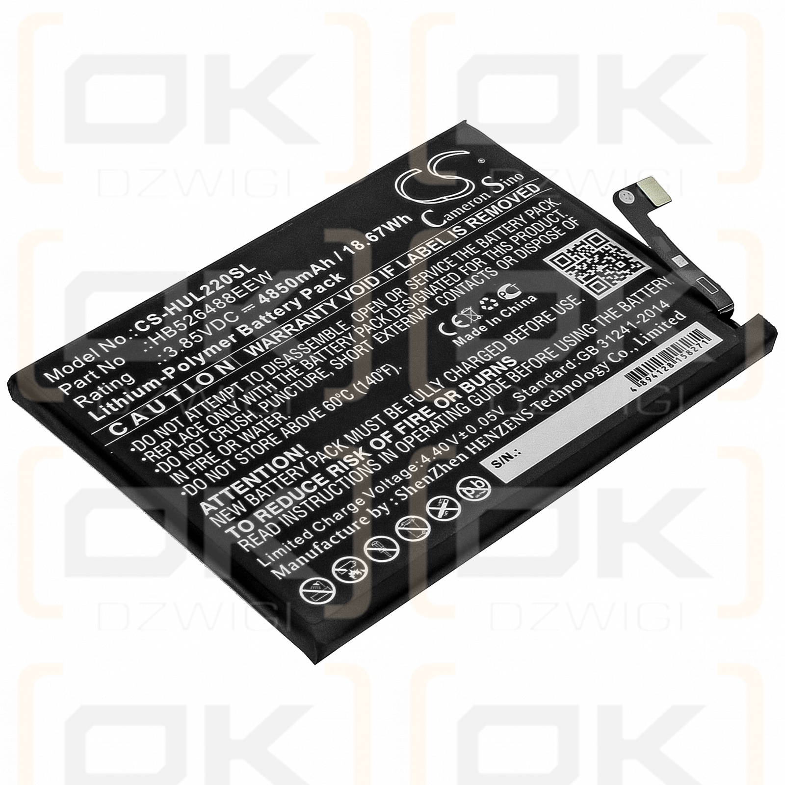 Huawei DNN-L29 / HB526488EEW 4850mAh Li-polímero 3.85V (Cameron Sino)