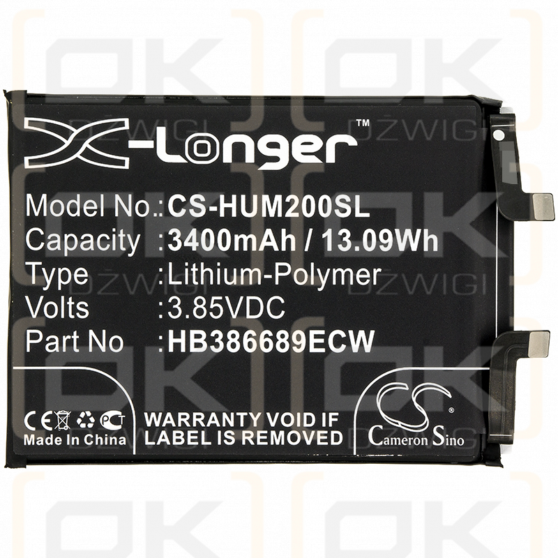 Huawei TNY-TL00 / HB386689ECW 3400 mAh Li-Polymer 3,85 V (Cameron Sino)