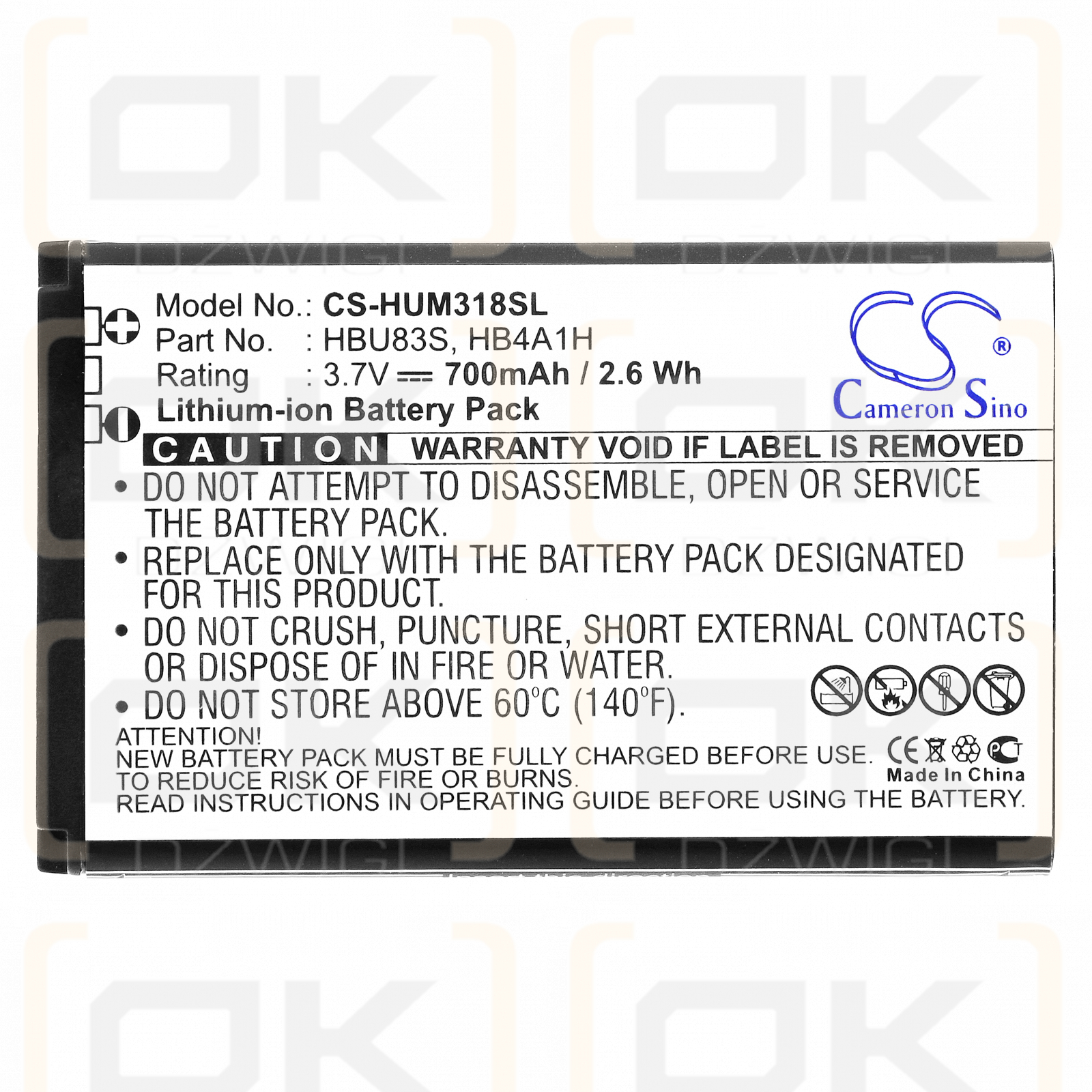 Vodafone VF715 / HBU83S 700mAh Li-ion 3.7V (Cameron Sino)