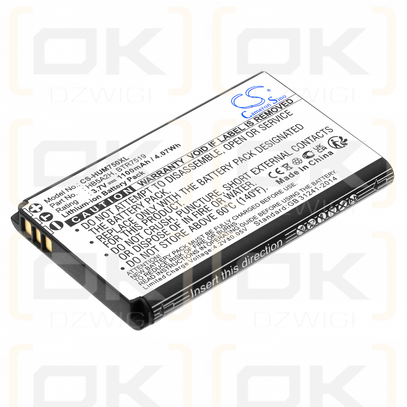 T-Mobile Tap / HB5A2H 1100 mAh Li-Ion 3,7 V (Cameron Sino)