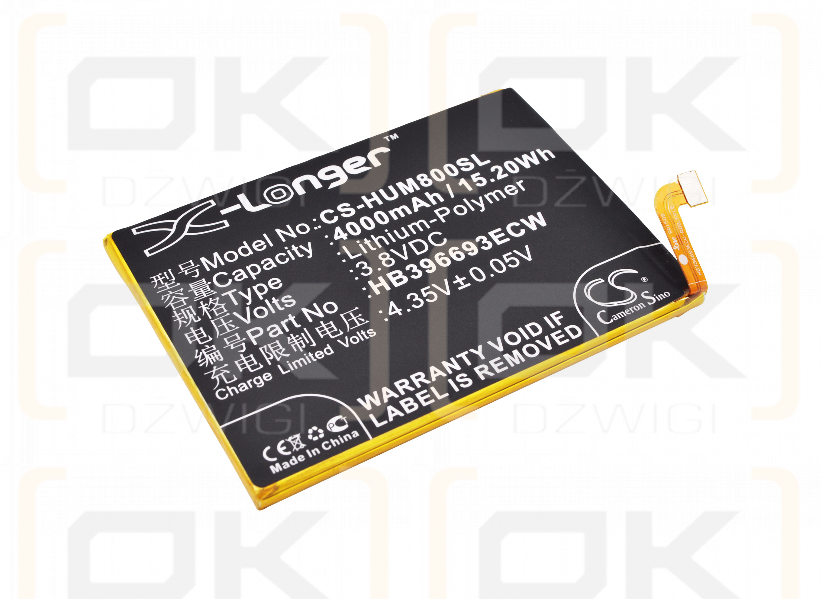 Huawei NXT-DL00 / HB396693ECW 4000mAh Li-Polymer 3.8V (Cameron Sino)