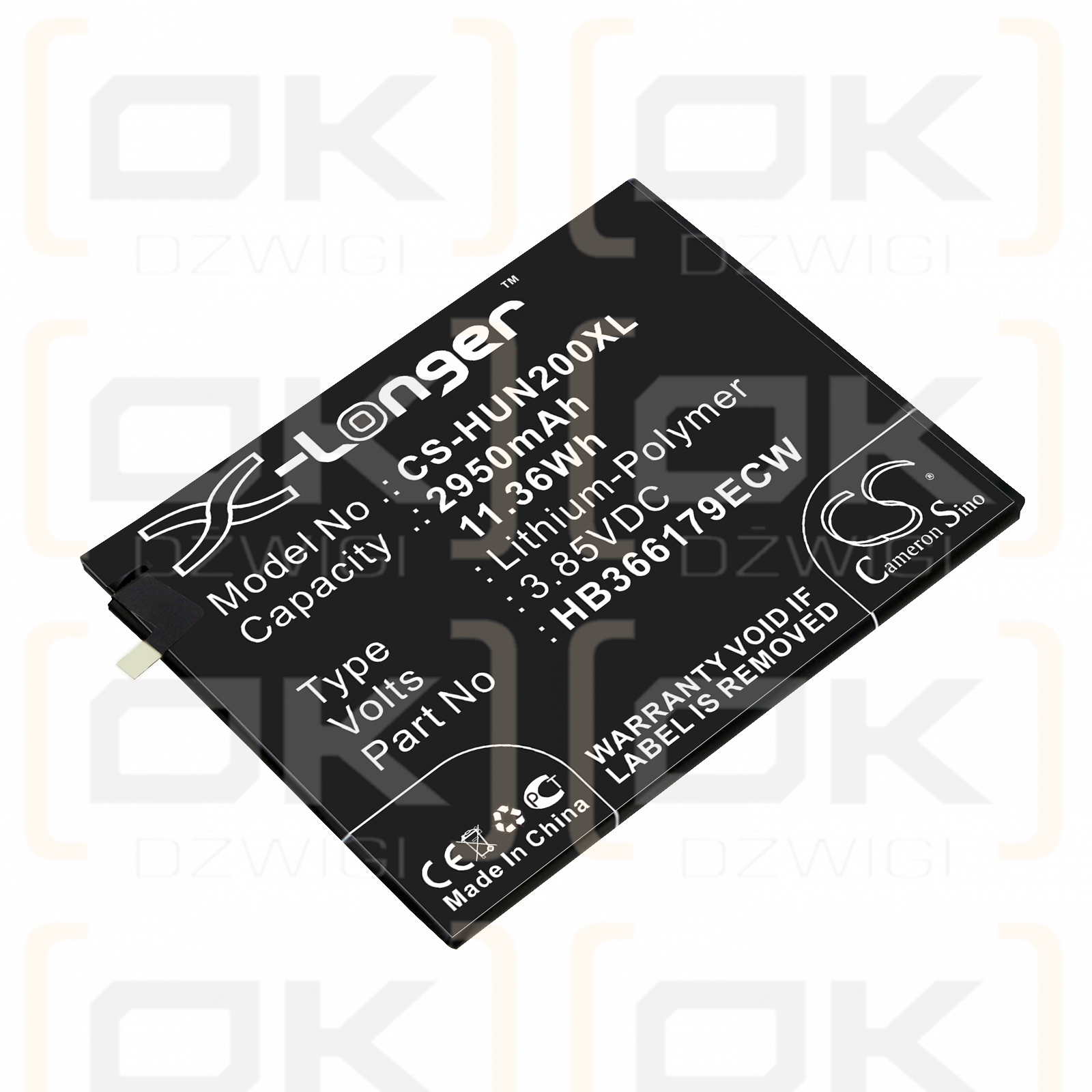 Huawei PIC-AL00 / HB366179ECW 2950mAh Li-Polymer 3.85V (Cameron Sino)