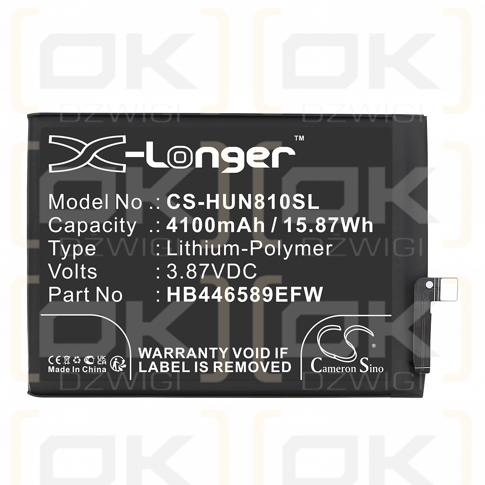 Huawei COCO-AN40 / HB446589EFW 4100mAh Li-Polímero 3.87V (Cameron Sino)