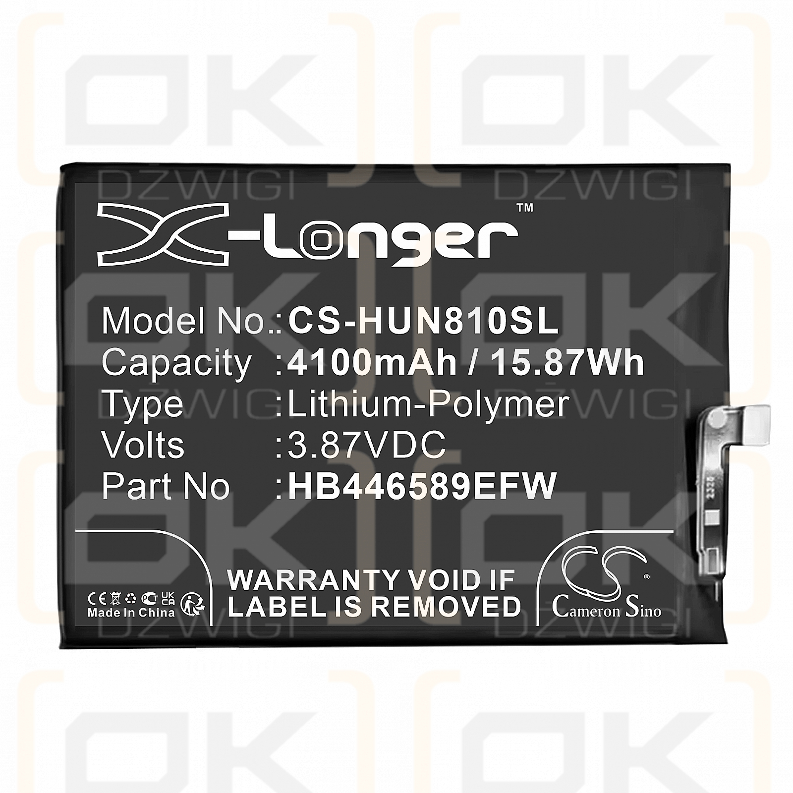 Huawei COCO-AN40 / HB446589EFW 4100mAh Li-Polímero 3.87V (Cameron Sino)