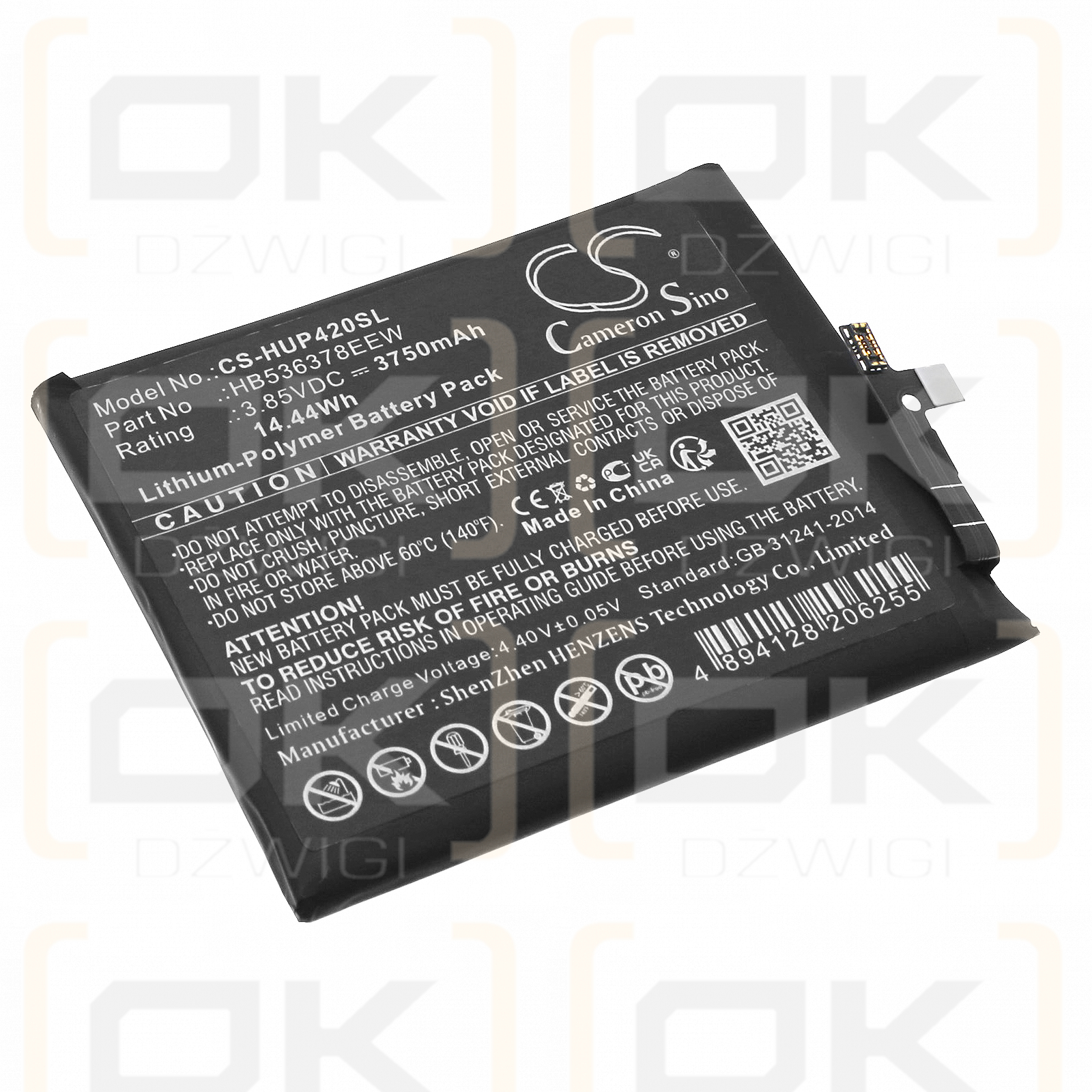 Huawei ELS-NX9 / HB536378EEW 3750mAh Li-polímero 3.85V (Cameron Sino)