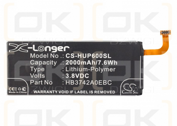 Huawei Ascend G6-L22 / HB3742A0EBC 2000 mAh Li-Polymer 3,8 V (Cameron Sino)