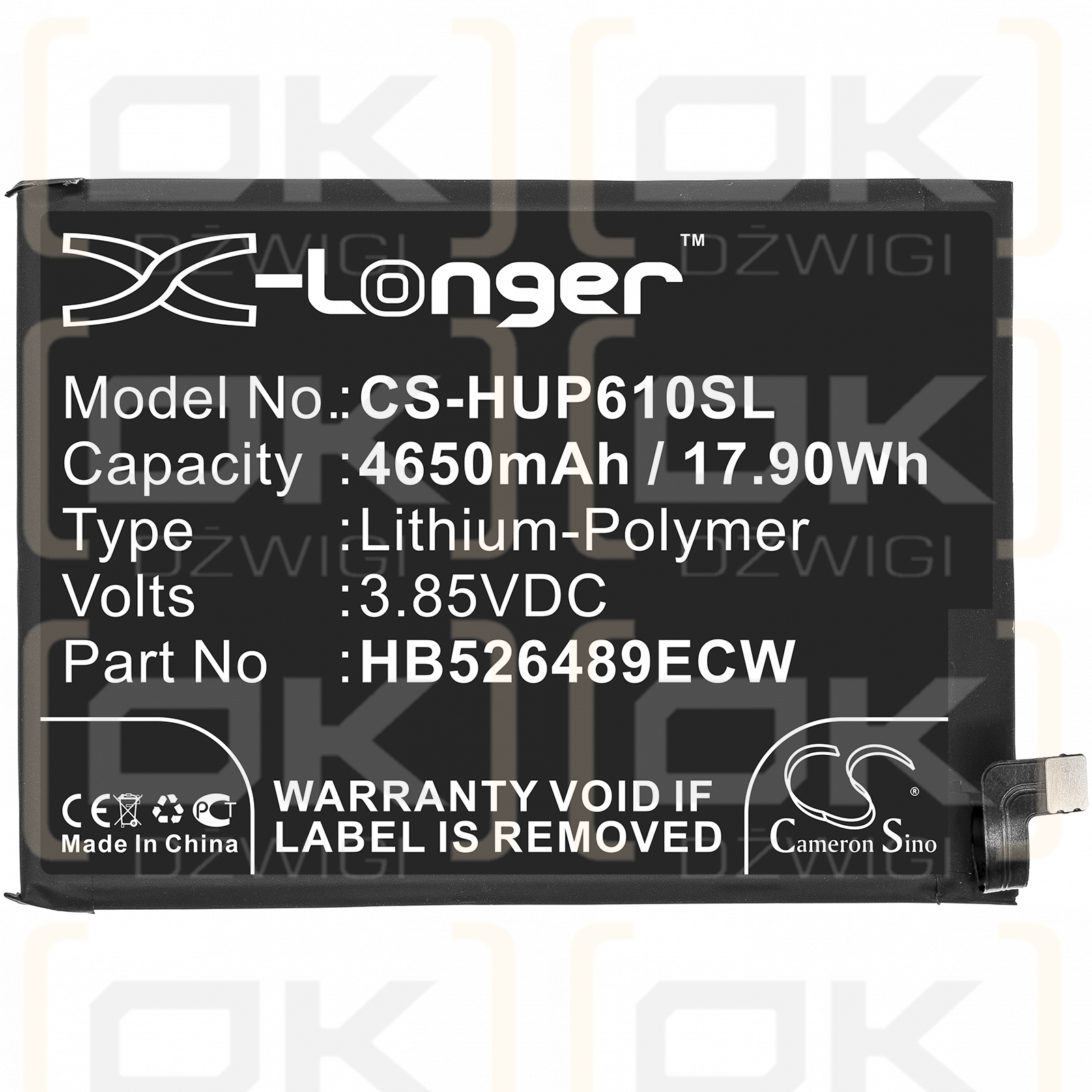 Huawei MED-L29N / HB526489ECW 4650mAh Li-Polímero 3.85V (Cameron Sino)