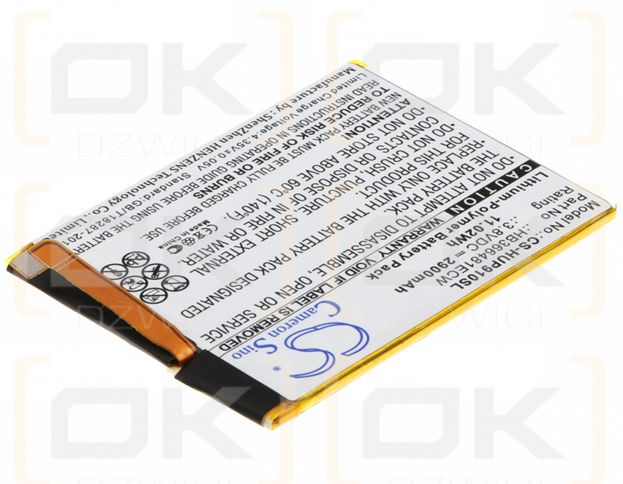 Huawei WAS-AL00 / HB366481ECW 2900 mAh Li-Polymer 3,8 V (Cameron Sino)