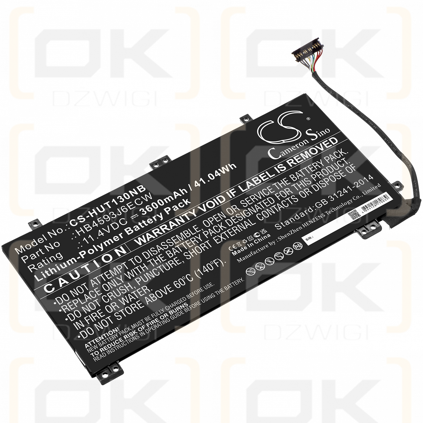 Huawei WRT-W19L / HB4593J6ECW 3600 mAh Li-Polymer 11,4 V (Cameron Sino)