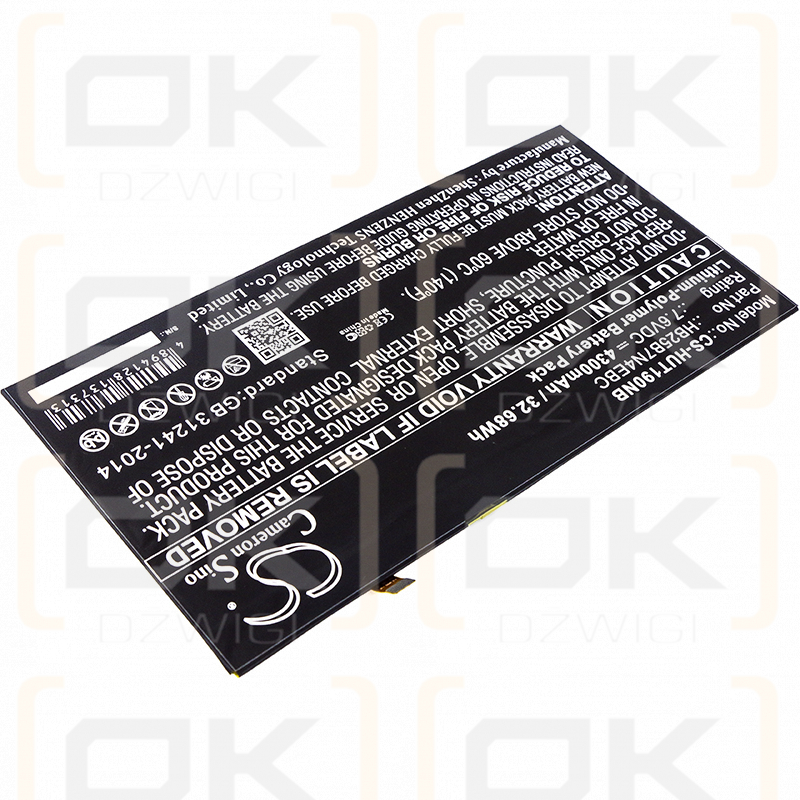 Huawei HZ-W19 / HB25B7N4EBC 4300 mAh Li-Polymer 7,6 V (Cameron Sino)