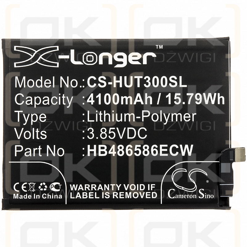 Huawei OXF-AN10 / HB486586ECW 4100mAh Li-Polymer 3.85V (Cameron Sino)