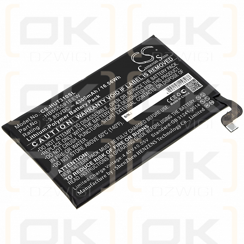 Huawei LIO-AN00P / HB555591EEW 4300 mAh Li-Polymer 3,85 V (Cameron Sino)