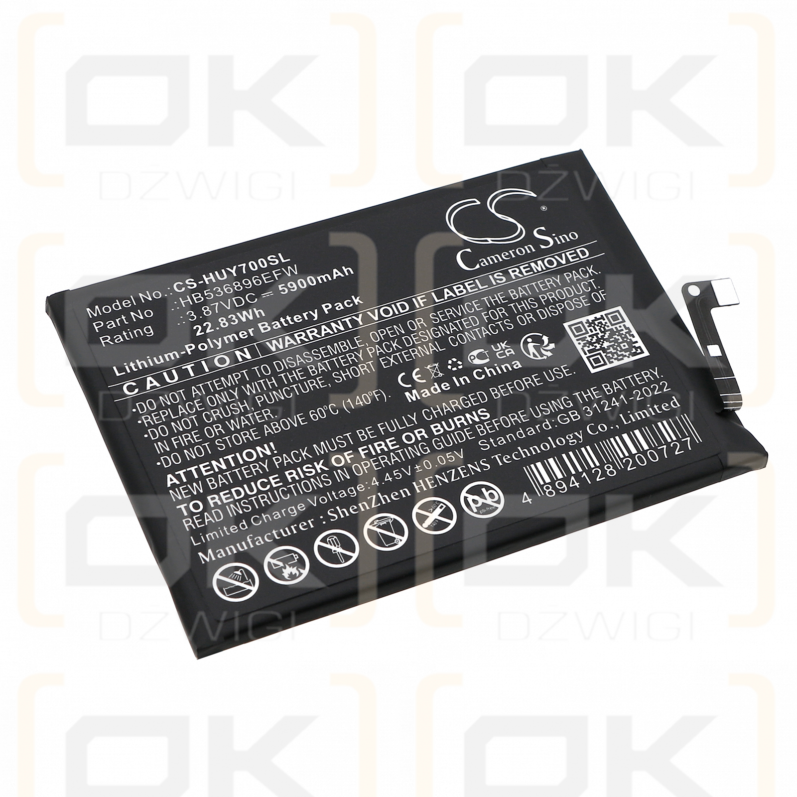 Huawei MGA-AL00 / HB536896EFW 5900mAh Li-Polímero 3.87V (Cameron Sino)