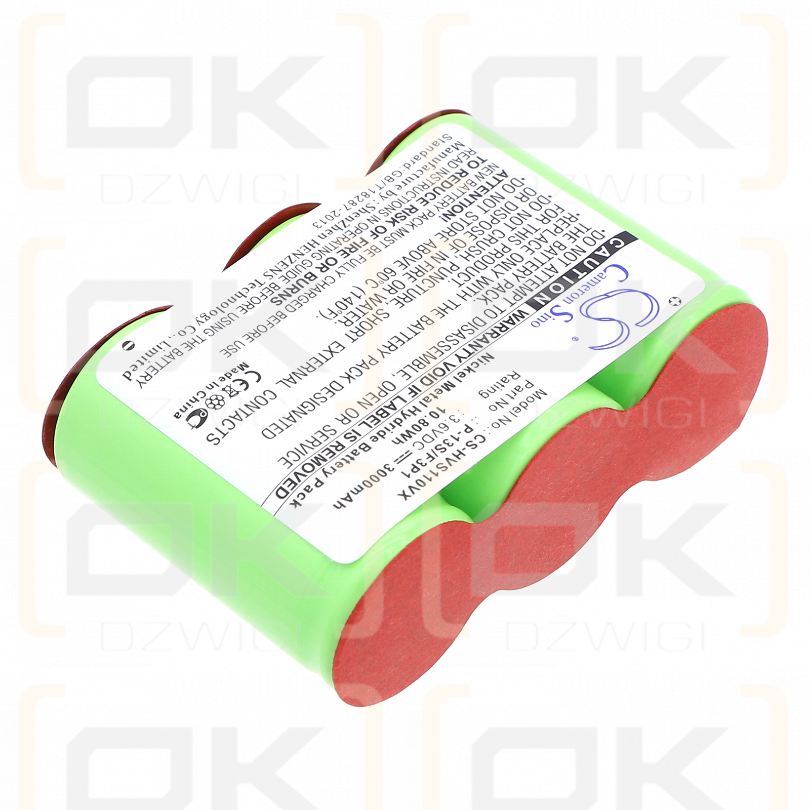 Hoover S1117900 / P-13S/F3P1 3000 mAh Ni-MH 3.6 V (Cameron Sino)