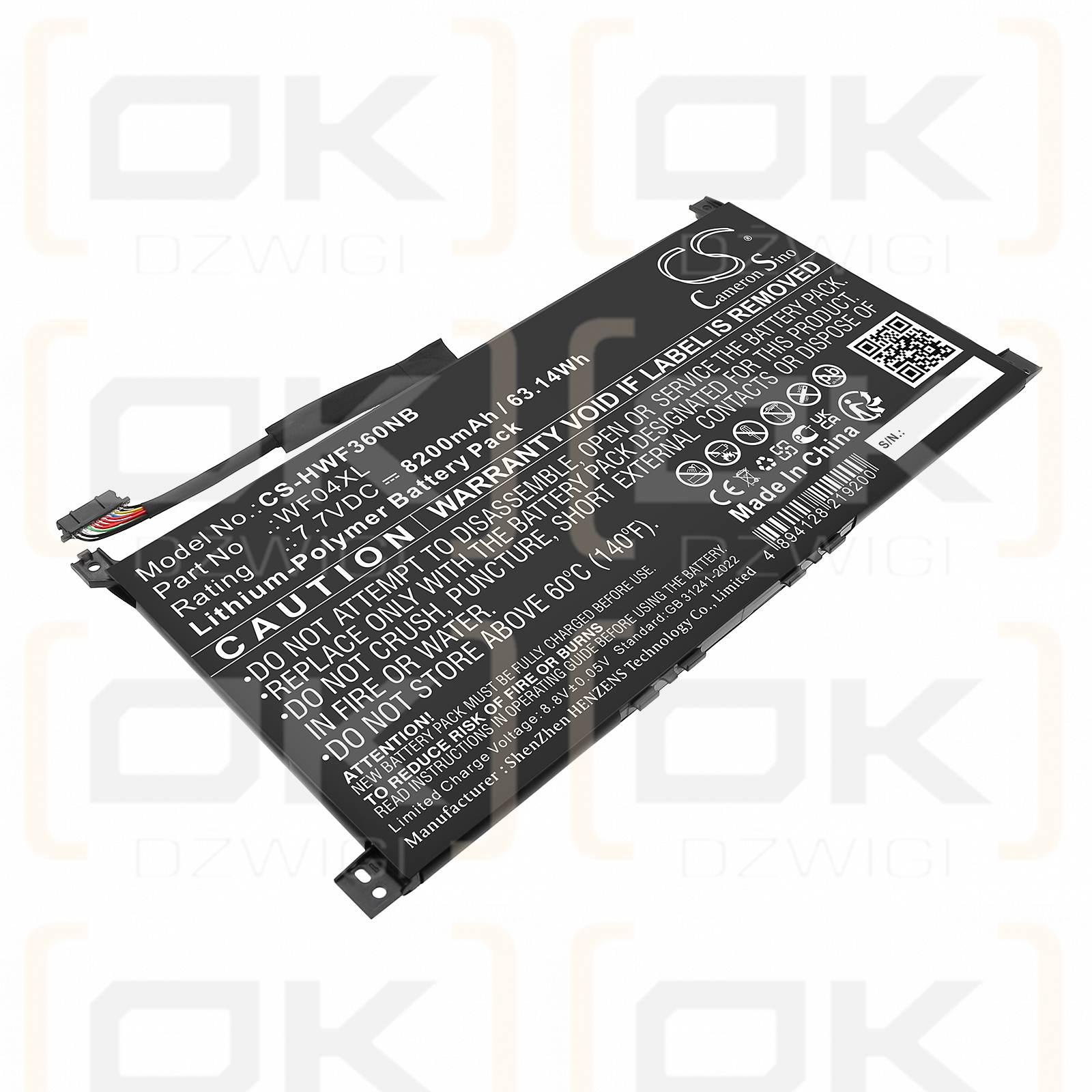 HP ENVY x360 13-bf0048TU / HSTNN-OB2Y 8200 mAh Li-Polymer 7,7 V (Cameron Sino)