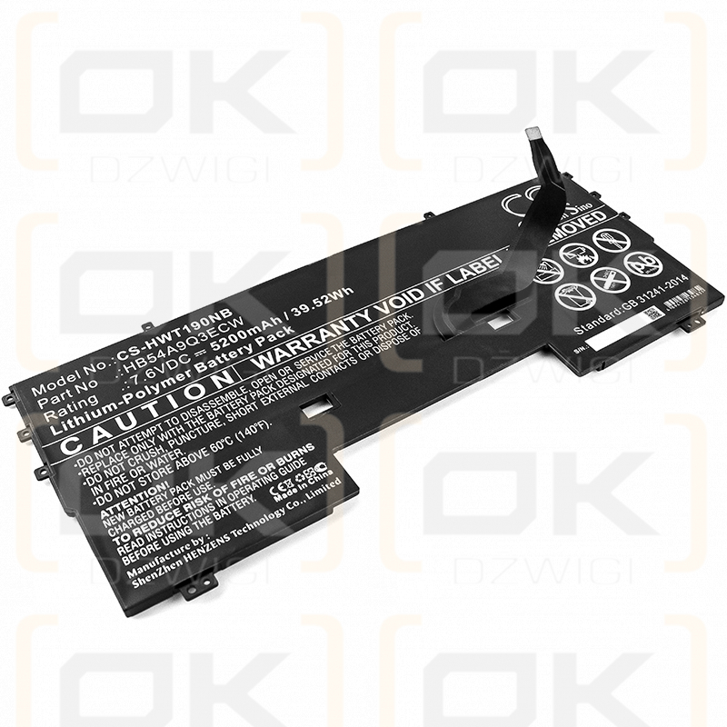 Huawei WT-W19 / HB54A9Q3ECW 5200 mAh Li-Polymer 7.6 V (Cameron Sino)