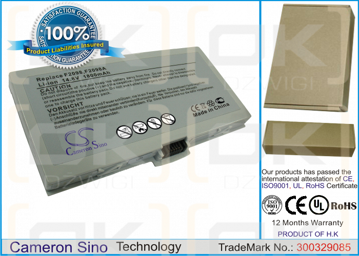 HP Pavilion ZU1175 / F2098 1800 mAh Li-ion 14.8 V (Cameron Sino)